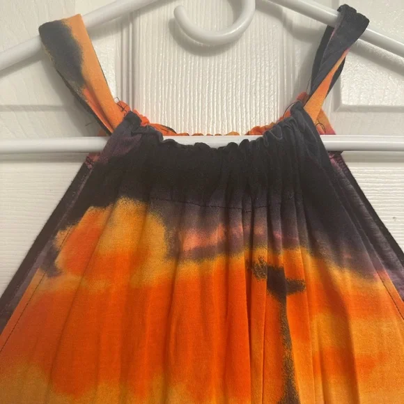 Express Orange Pink Tie-Dye Romper - Picture 8 of 13